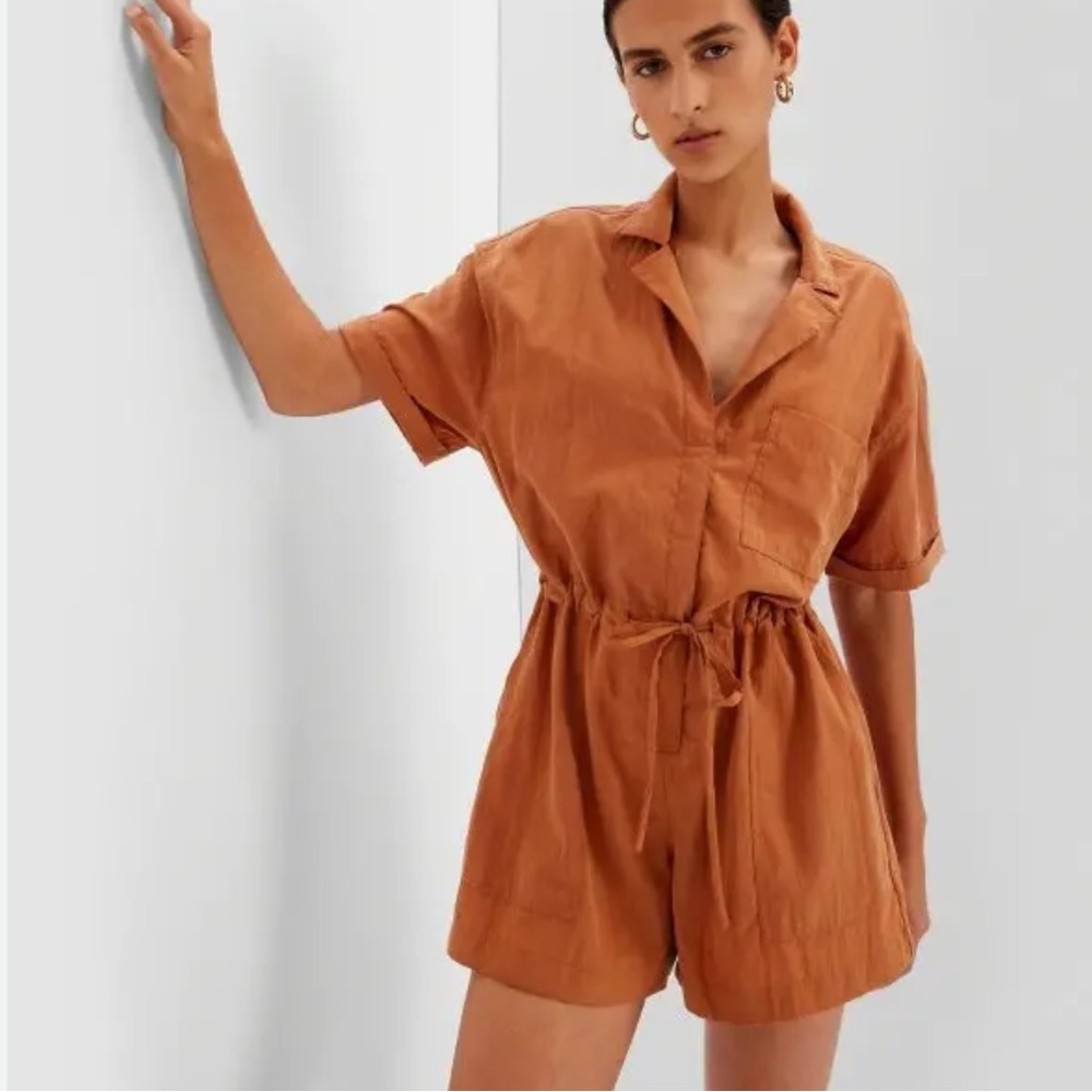 Gap Burnt Orange One Piece Shorts Short Sleeve Jumpsuit Oversized Small